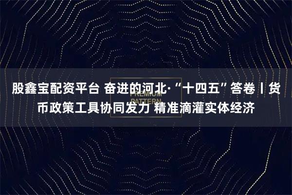 股鑫宝配资平台 奋进的河北·“十四五”答卷丨货币政策工具协同发力 精准滴灌实体经济